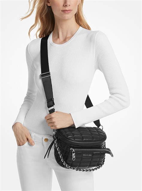 michael kors slater medium quilted leather sling pack|michael kors sling messenger.